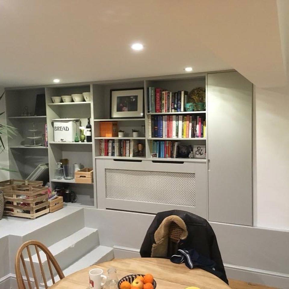 Bespoke fitted bookshelf unit in Stoke Newington