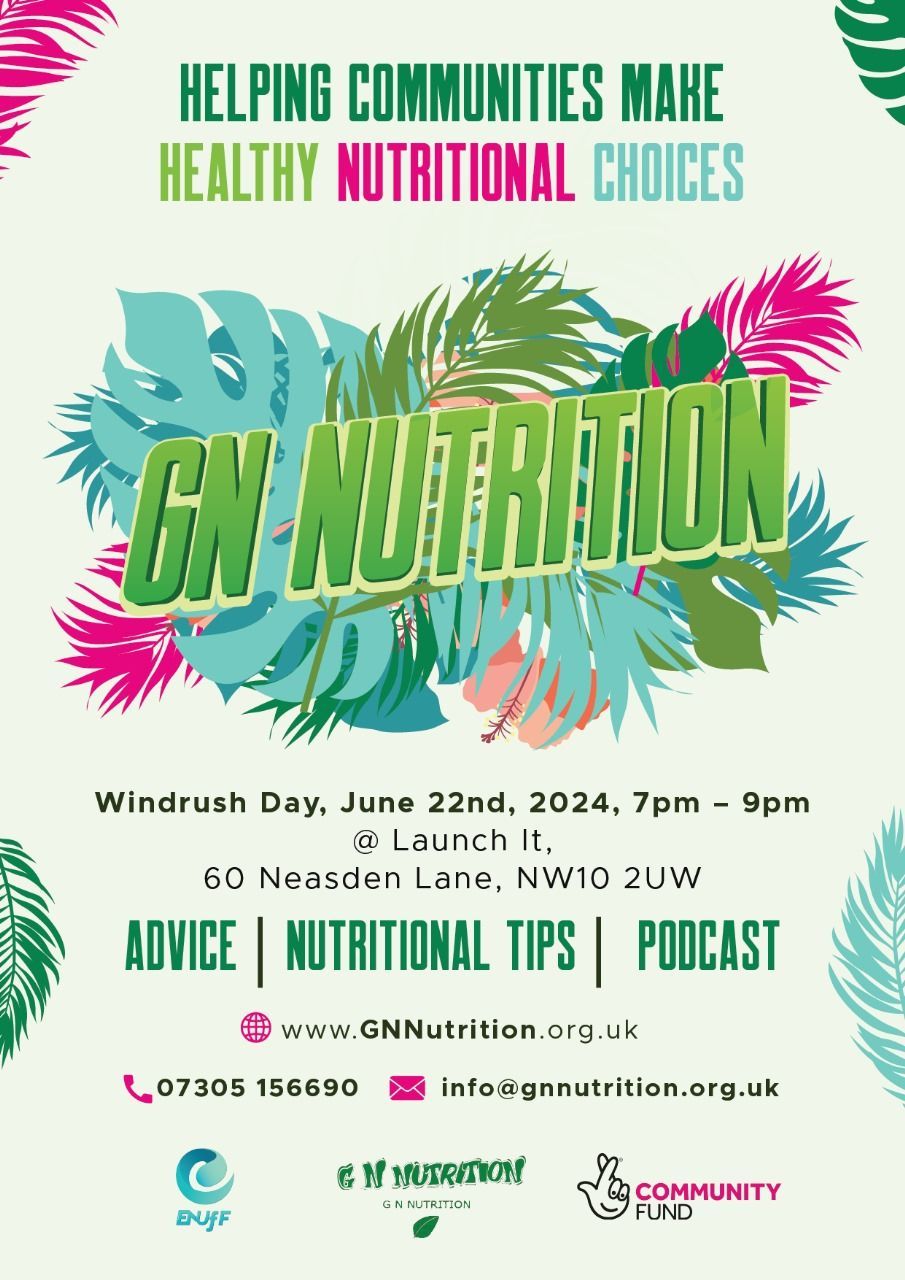 A poster for gn nutrition helping communities make healthy nutritional choices