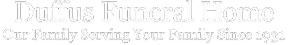 Dutris Funeral Home logo with tagline “Our Family Serving Your Family Since 1991.”