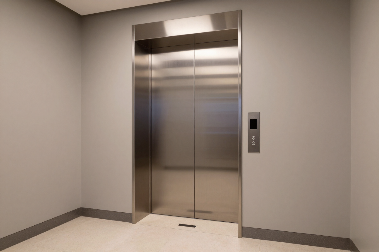 Ascensor moderno dise&ntilde;ado para accesibilidad y uso comercial