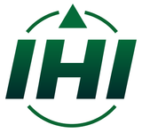 Logo tipográfico de IHI Ingeniería Hidráulica Integral SAS con isotipo de sol, gota y engranaje.