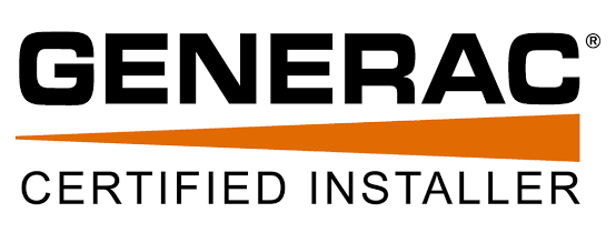 Generac Certified Installer logo in black and orange on a white background