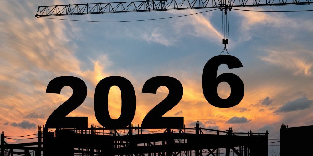 A crane suspends the number