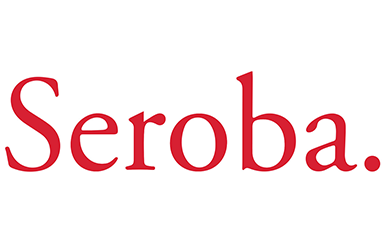 Seroba, red text on white background.