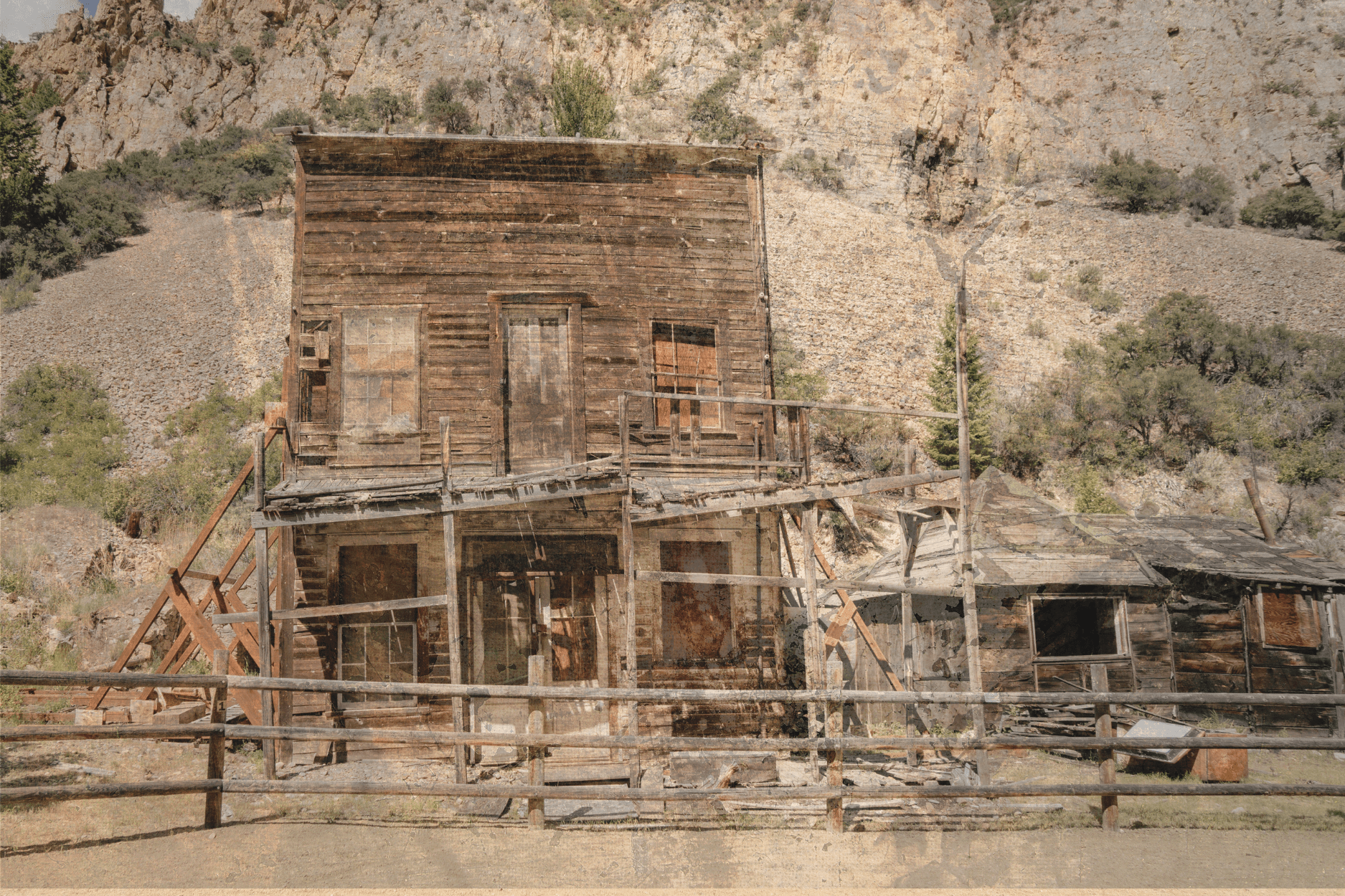 worn out old wooden building