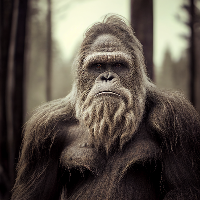 Depiction of Bigfoot close up