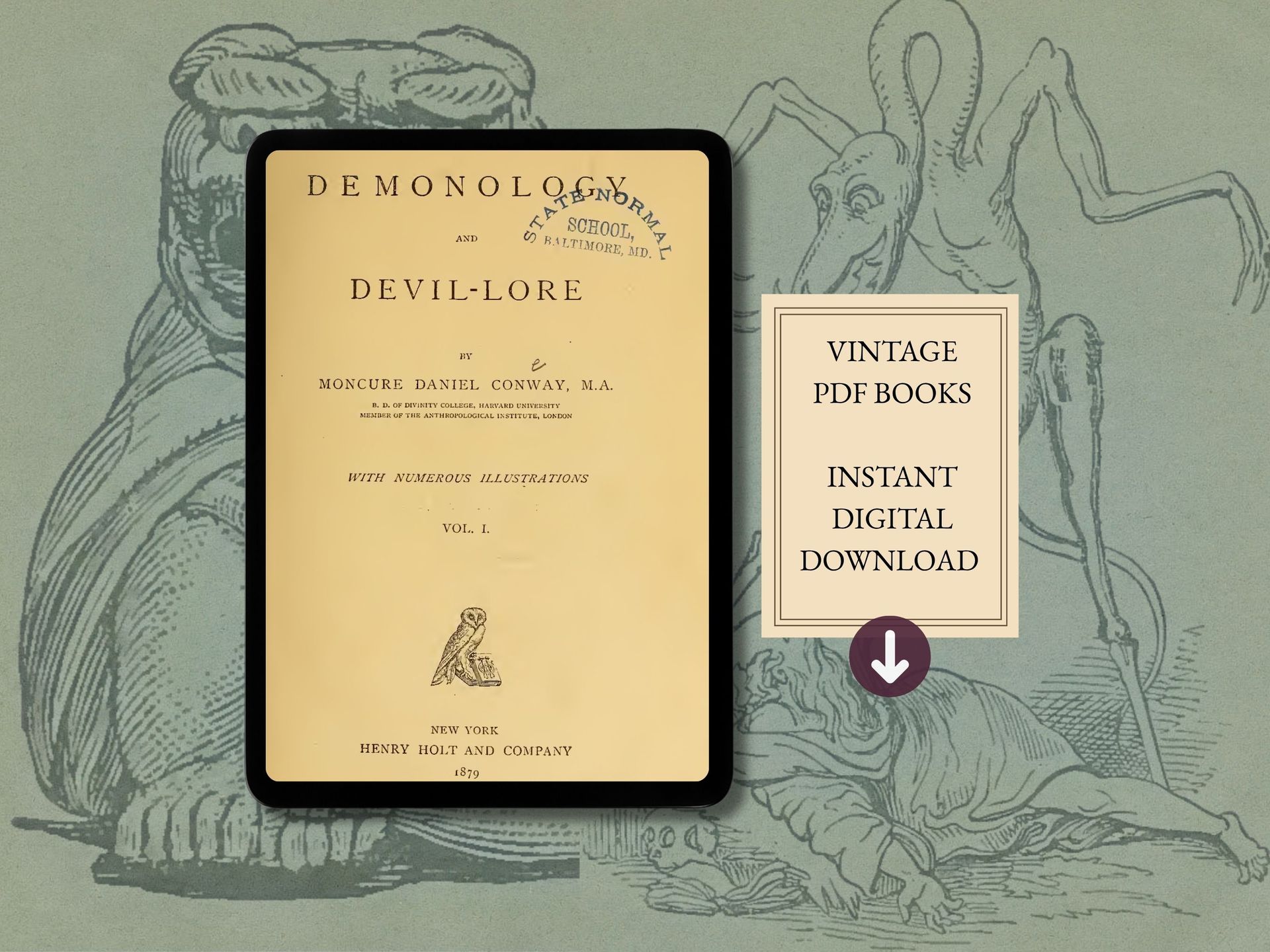 vintage text on tablet