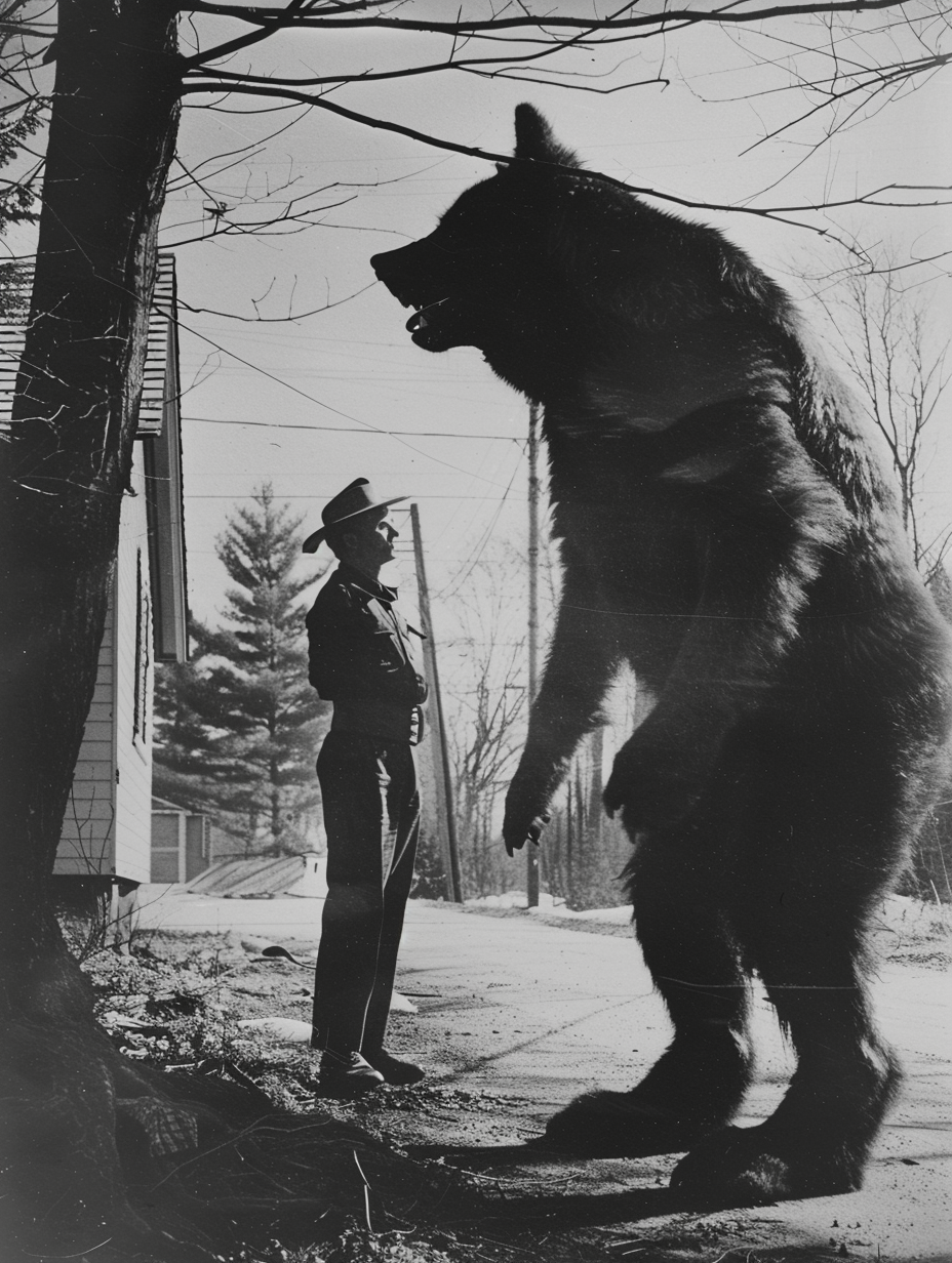 a fictional depiction of a sheriff's deputy encountering the Michigan Dogman in 1961