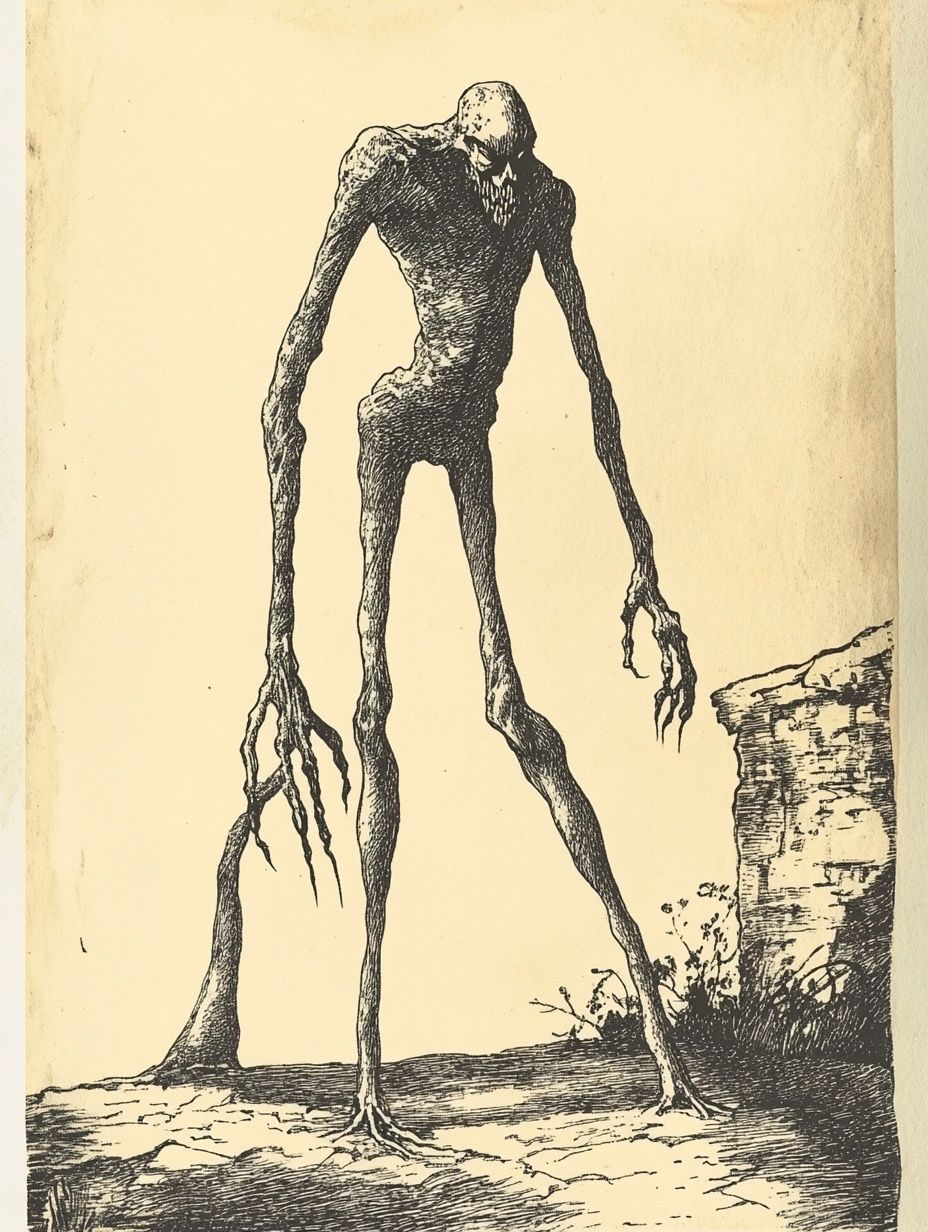 very tall, very thin demon