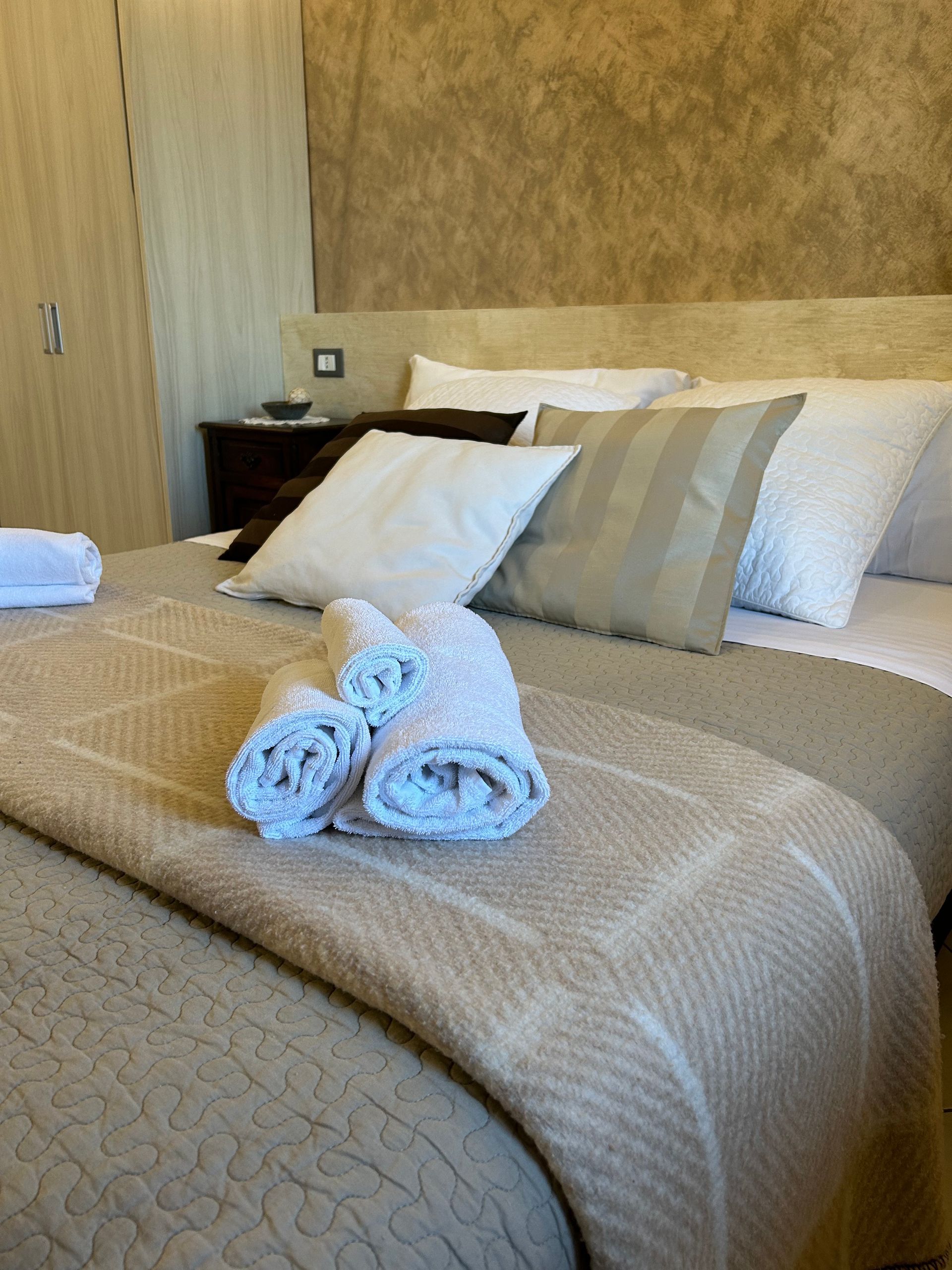 Golden Sands apartment bedroom with comfortable double bed and soft linens included