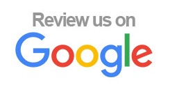 Review us on Google logo in gray, blue, red, yellow, and blue text