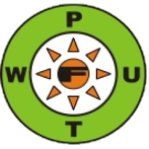 Logo lingkaran hijau dengan 
