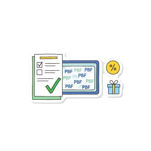 Daftar periksa dengan tanda centang, tablet dengan