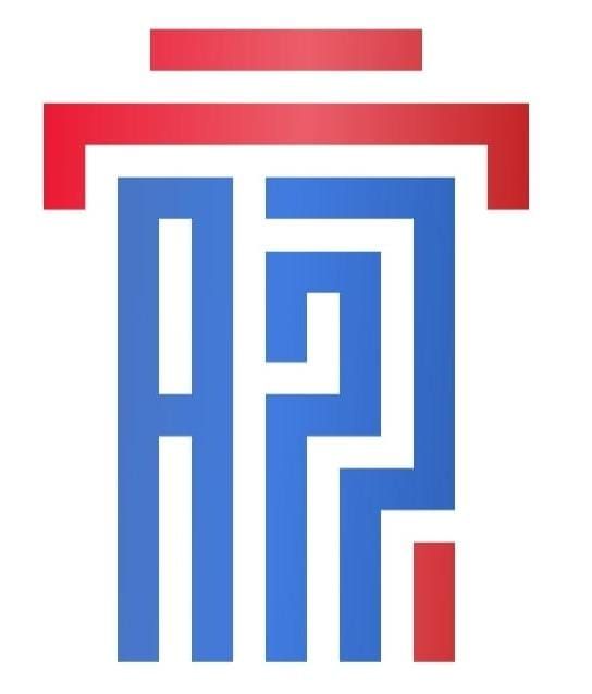 Grafik merah dan biru dari tempat sampah bergaya dengan huruf 