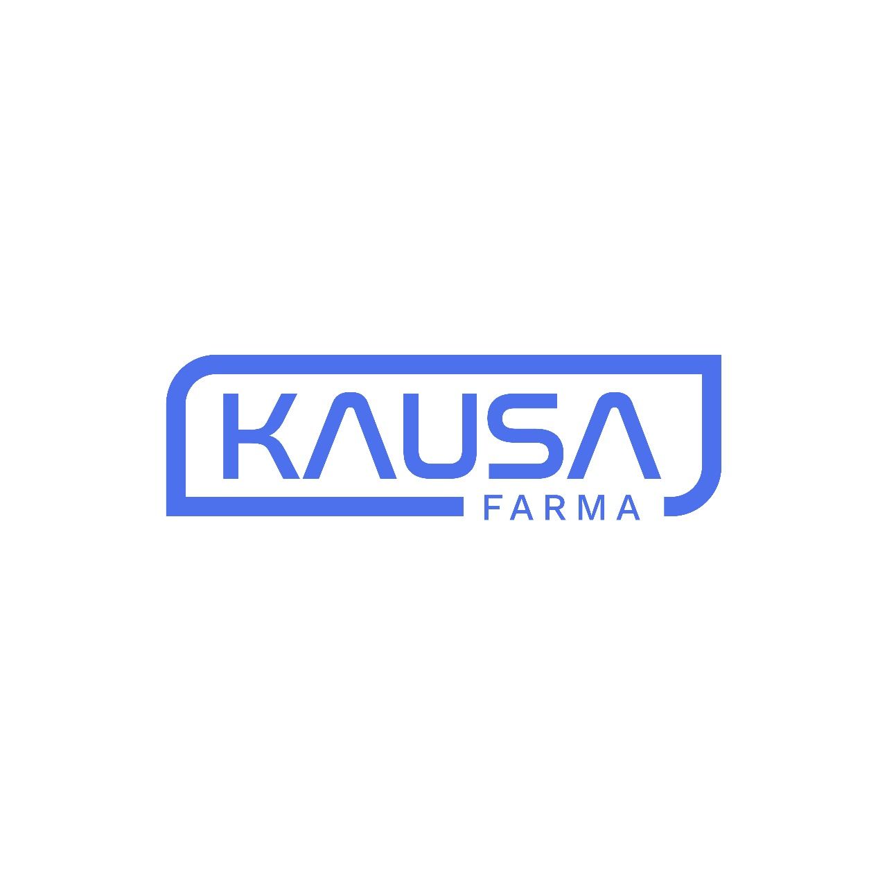 Logo biru dengan 