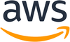 Logo AWS: Huruf biru tua 