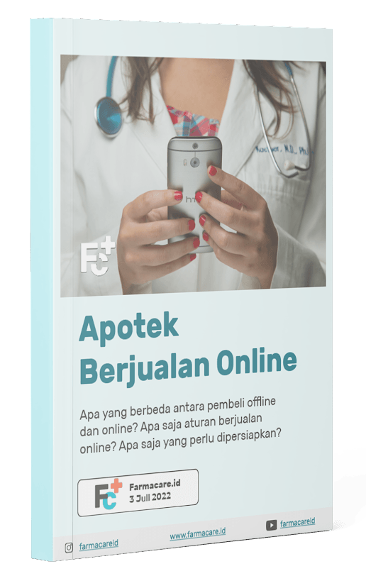 Sampul buku: Seorang perempuan berjas lab memegang botol obat. Judul: