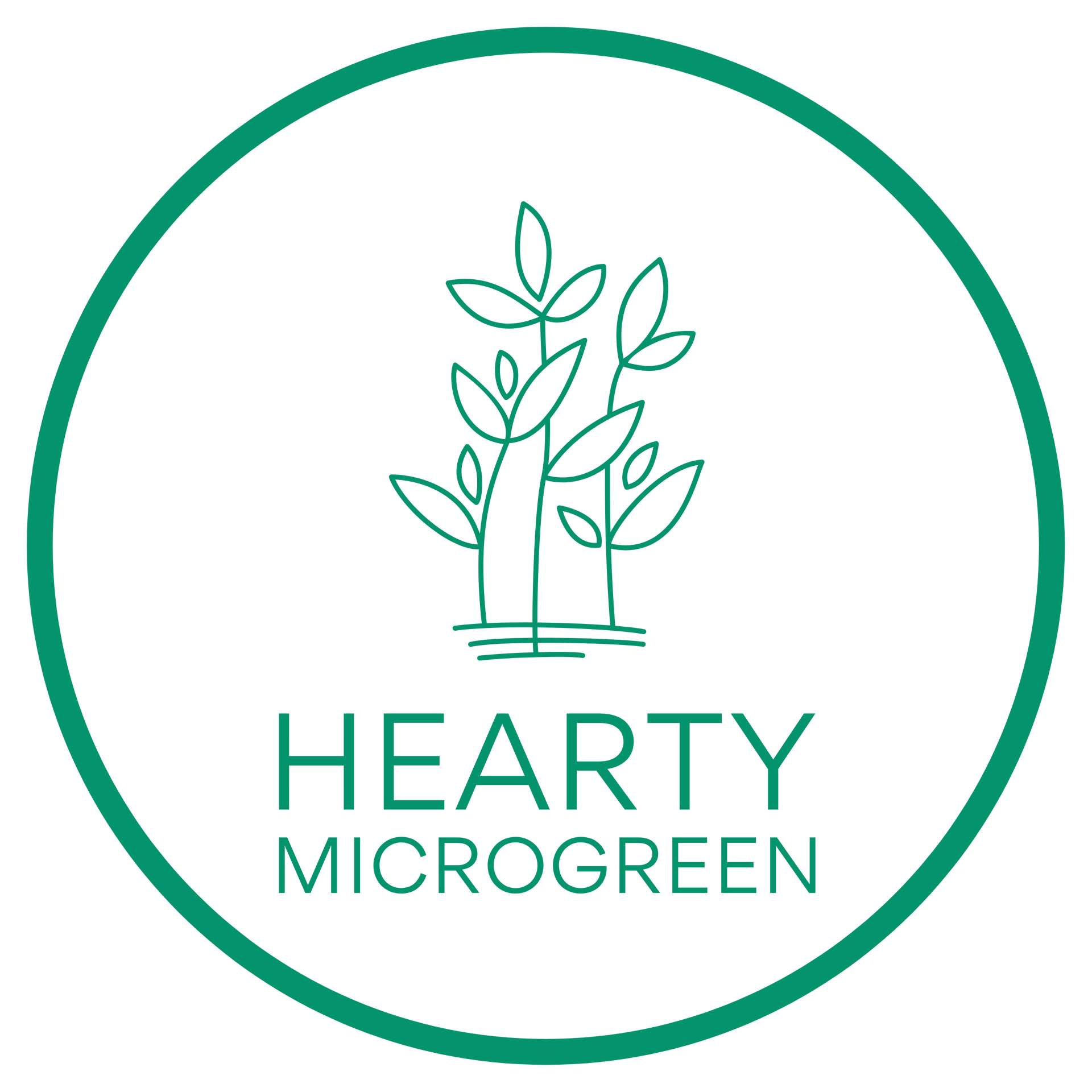 Logo: Green circle with leafy plant illustration above