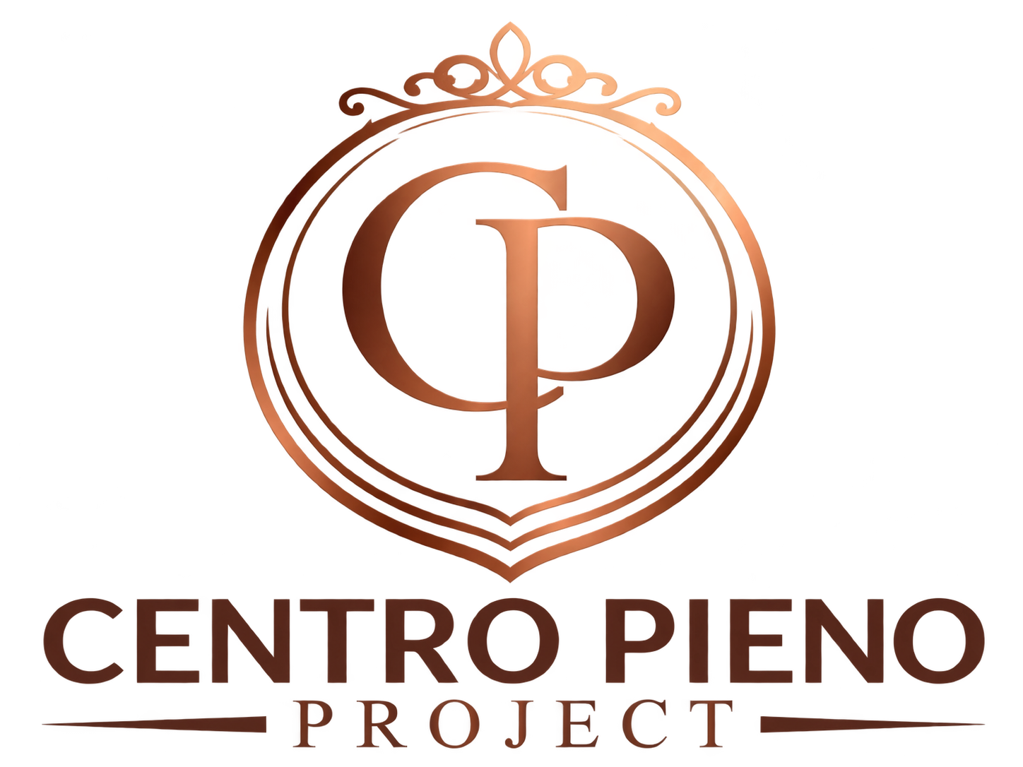 Logo del prodotto Centro Pieno nei toni del rame con monogramma CP stilizzato ed emblema circolare.