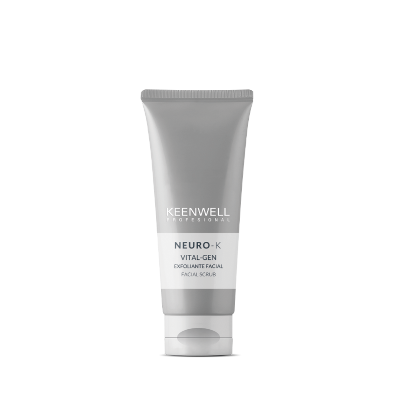 Tubetto di crema Keenwell Neuro-K Vital-Gen di colore grigio su sfondo bianco.