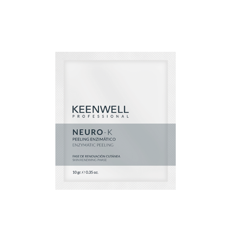 Bustina di peeling enzimatico KEENWELL Neuro-K in confezione bianca e grigia