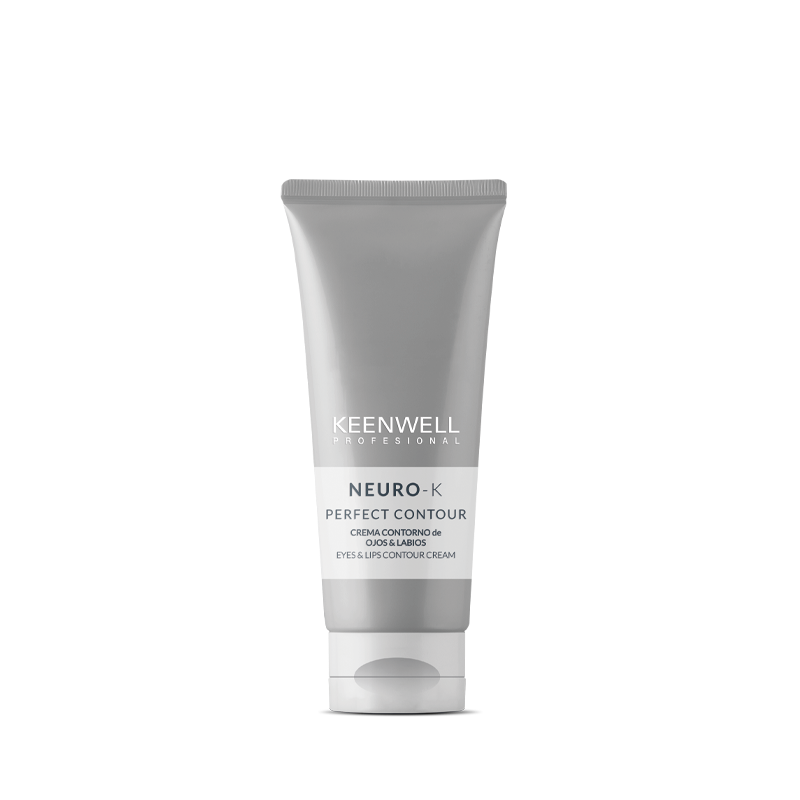 Tubetto di cosmetico KEENWELL Neuro-K Perfect Contour di colore grigio su sfondo bianco.