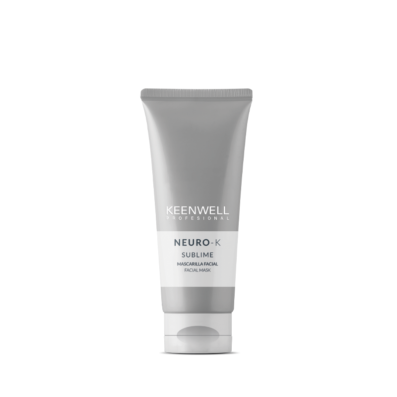 Tubetto di crema idratante lenitiva Keenvell Neuro-K di colore grigio su sfondo bianco.