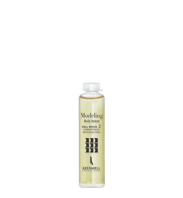 Flacone trasparente per trattamento per capelli biondi con tappo bianco su sfondo bianco.