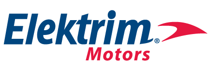 A blue and red logo for elektrum motors