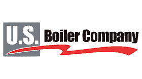 The logo for u.s. boiler company is gray and red.