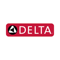 A red and white delta logo on a white background.