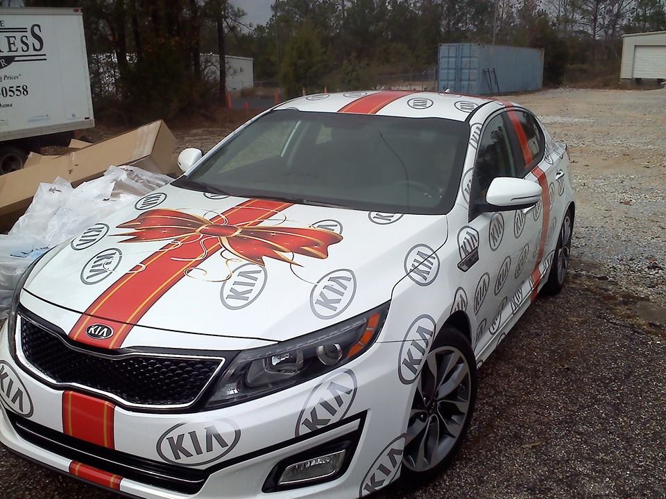 White Car with Decal — Auburn, AL — Advanced Graphics