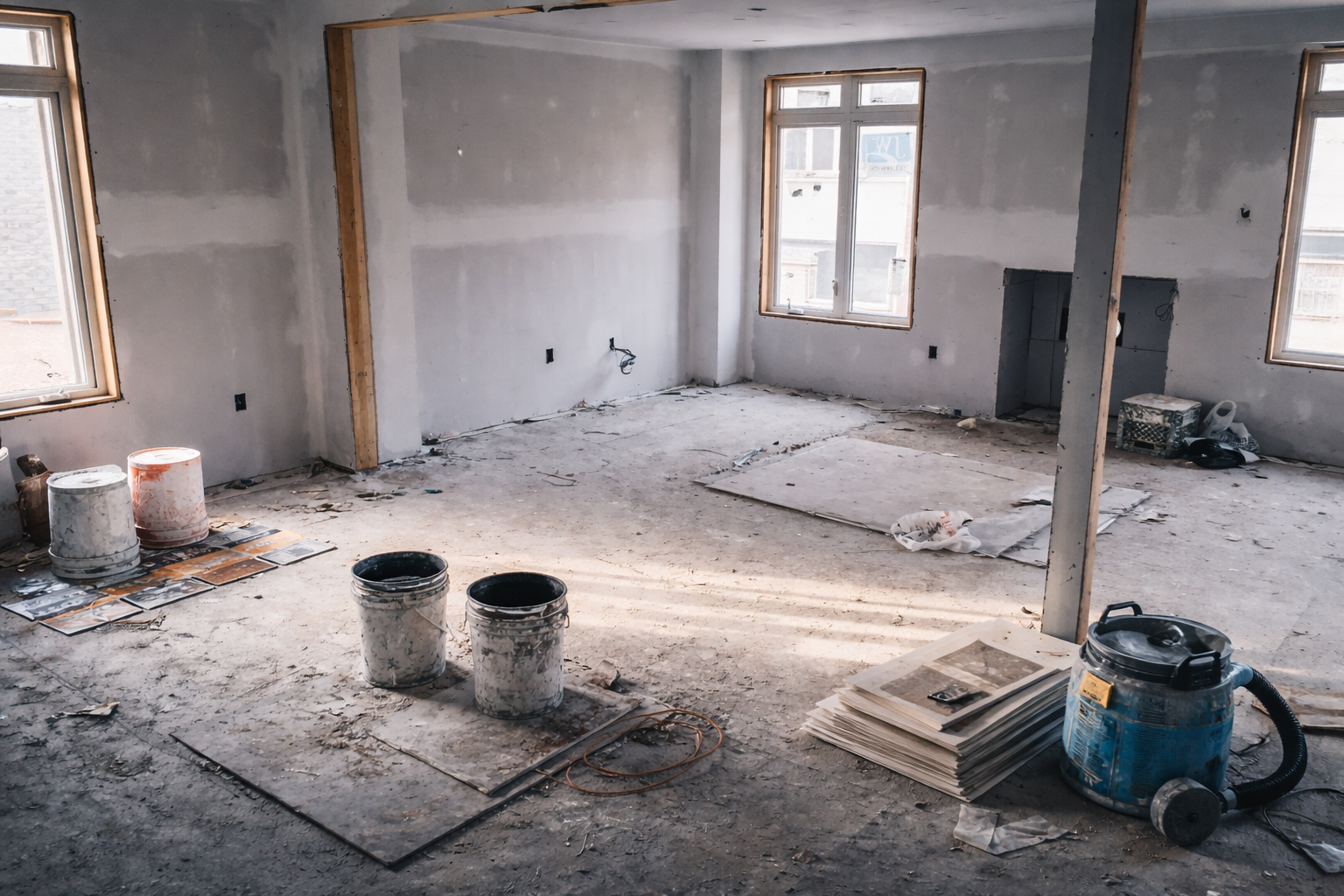 New Build Construction Site Before Professional Post Construction Cleaning Services