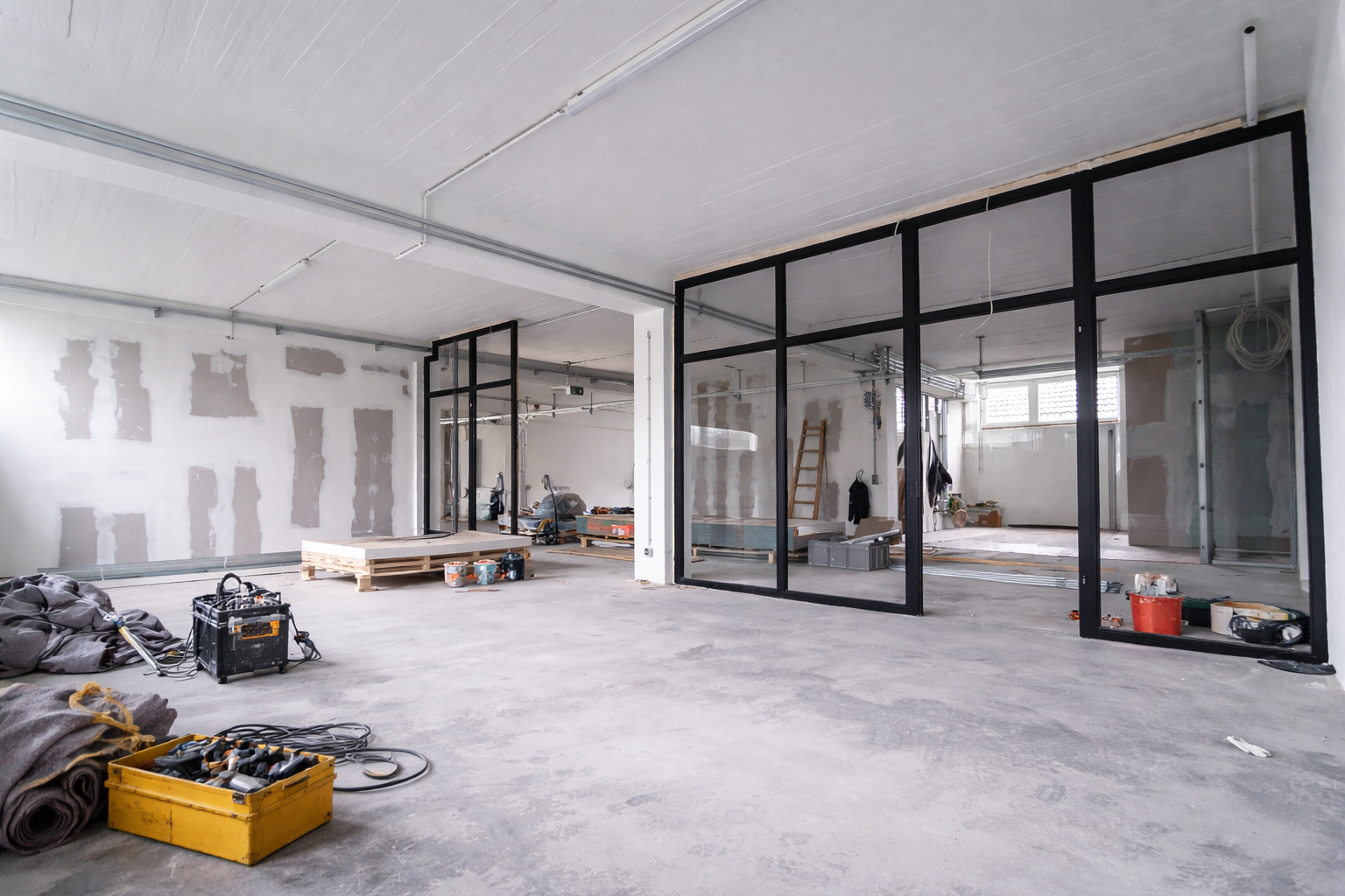 Office Construction Site Before Commercial Post Construction Cleaning