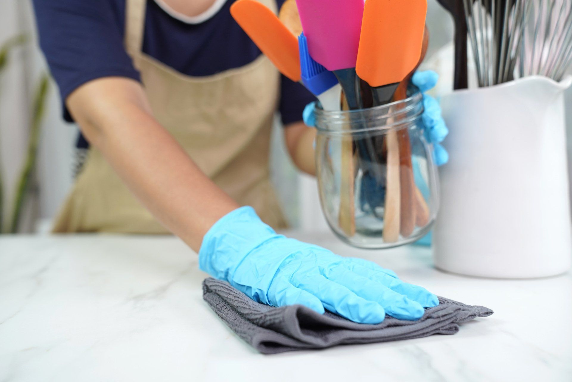 Wiping Table Kitchen