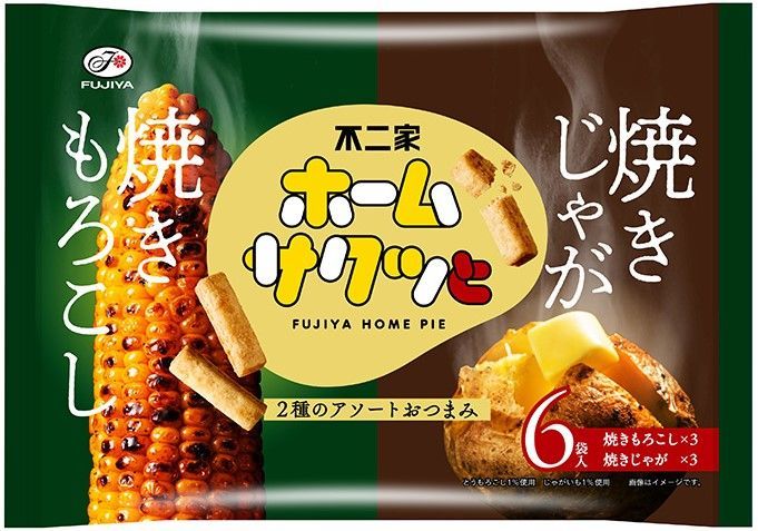 日本 零食 餅乾 不二家 Home Sakutto 鹹味脆皮派 烤玉米 & 烤馬鈴薯 6入分享包 獨享小包