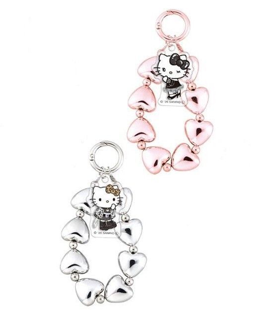 日本 三麗鷗 HELLO KITTY心形掛飾鑰匙圈