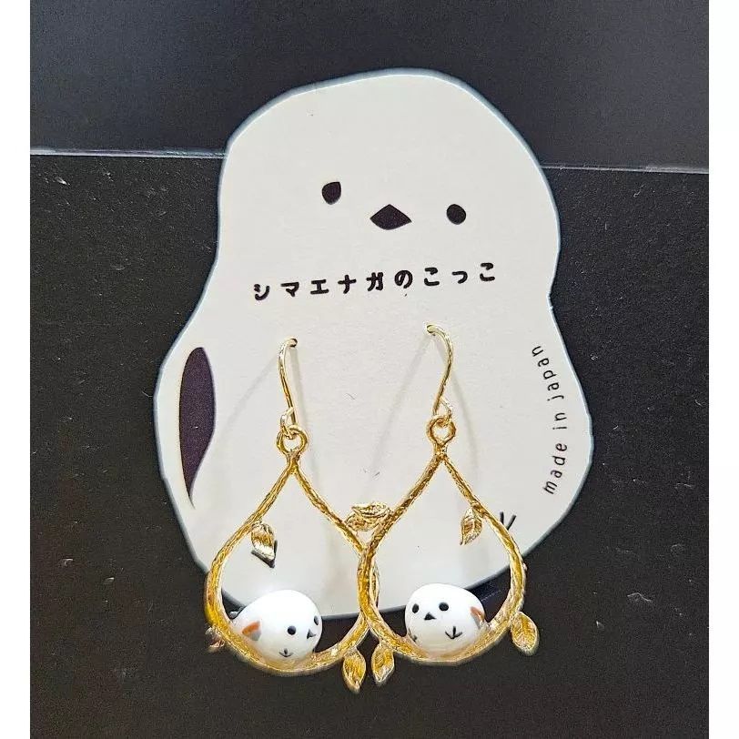 日本進口  北海道限量  雪之妖精 ~ 長尾山雀系列  耳環