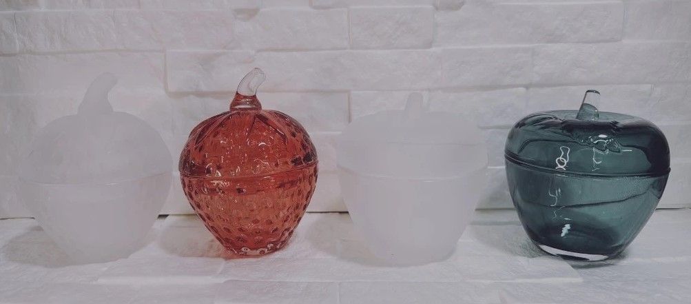 日本 現貨 DECO Glass 精緻手工吹製玻璃草莓飾品盒