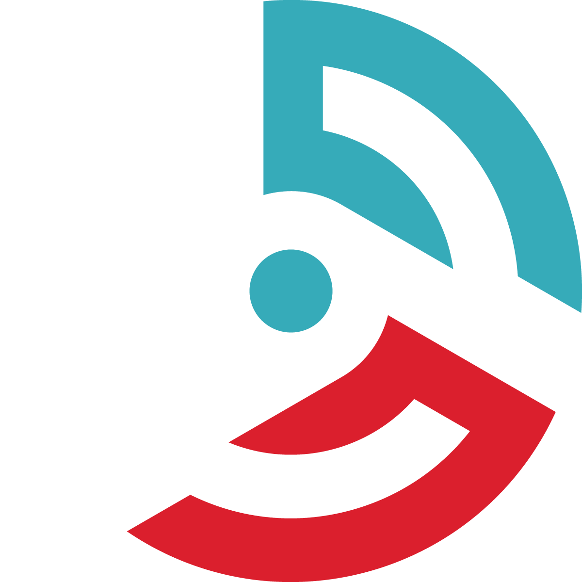 Radiant Air Systems logo with Teal and red semi-circle shapes intersecting, with a teal dot in the center.