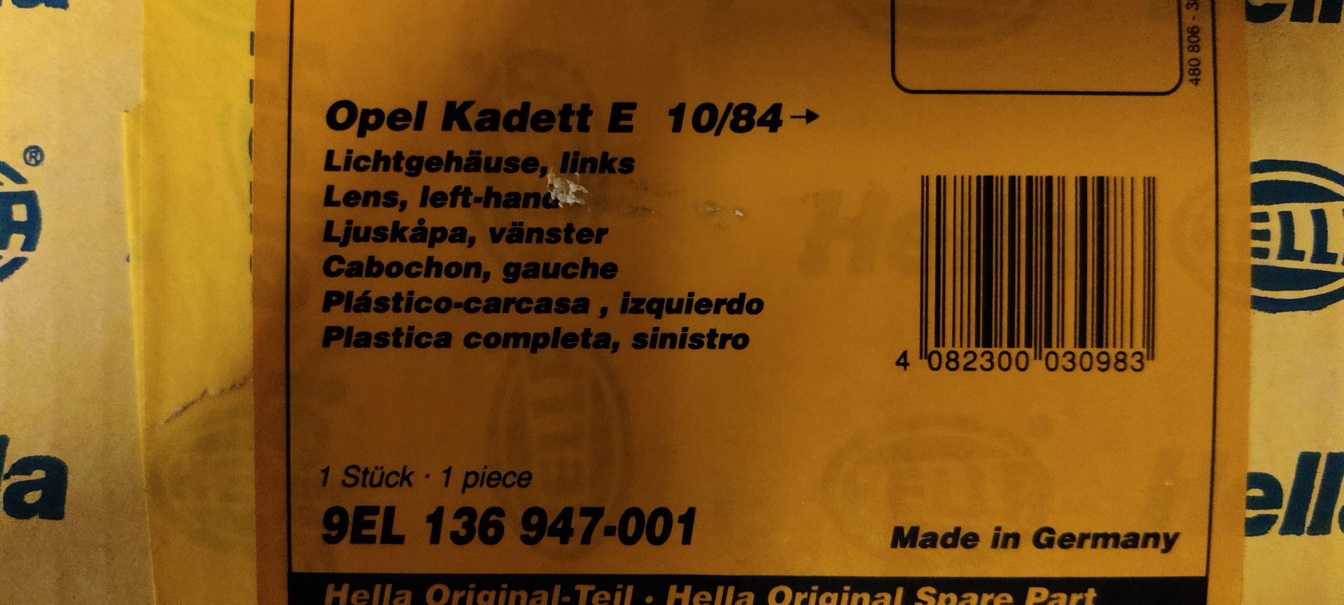 Opel Kadett E GSI linker achterlicht nieuw bij Stegeman Car Parts.