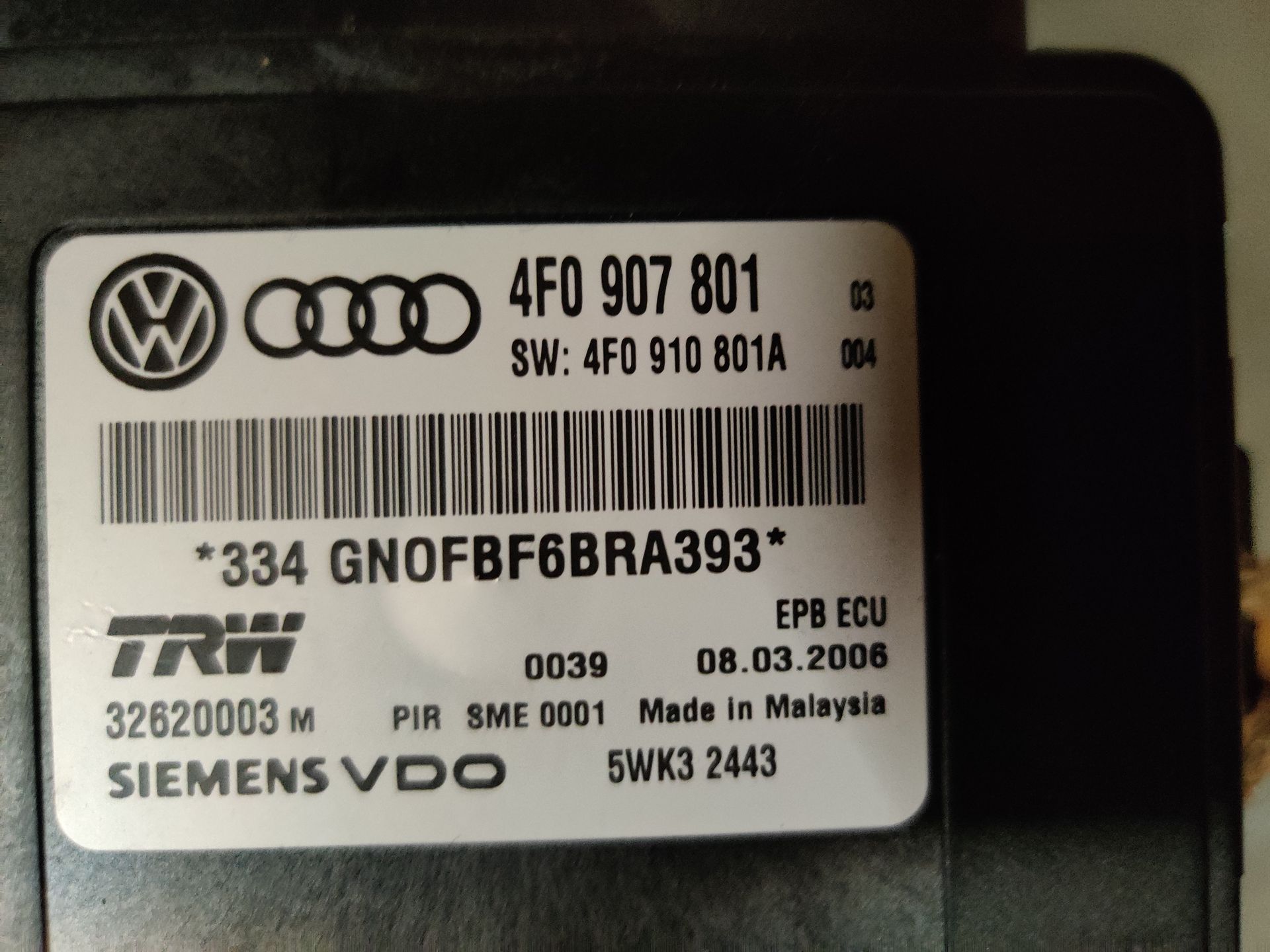 Audi A6 handrem module te koop bij Stegeman Car Parts in Exel bij Lochem.
