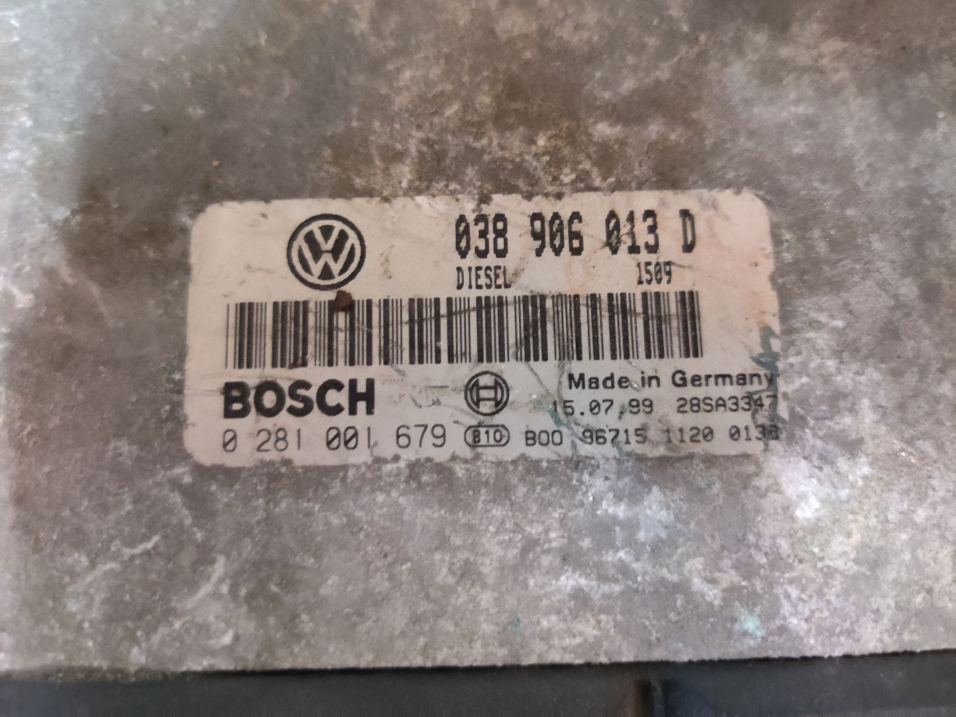 Computer motormanagement VW Polo 1.9 SDi uit 1999.