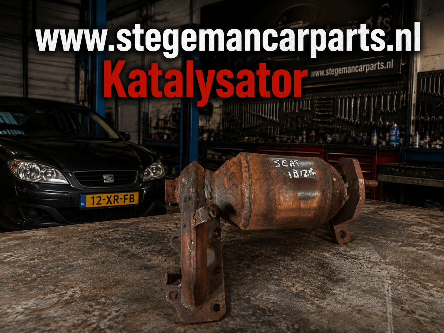 Seat Ibiza katalysator van een 1.2 (3 cilinder).