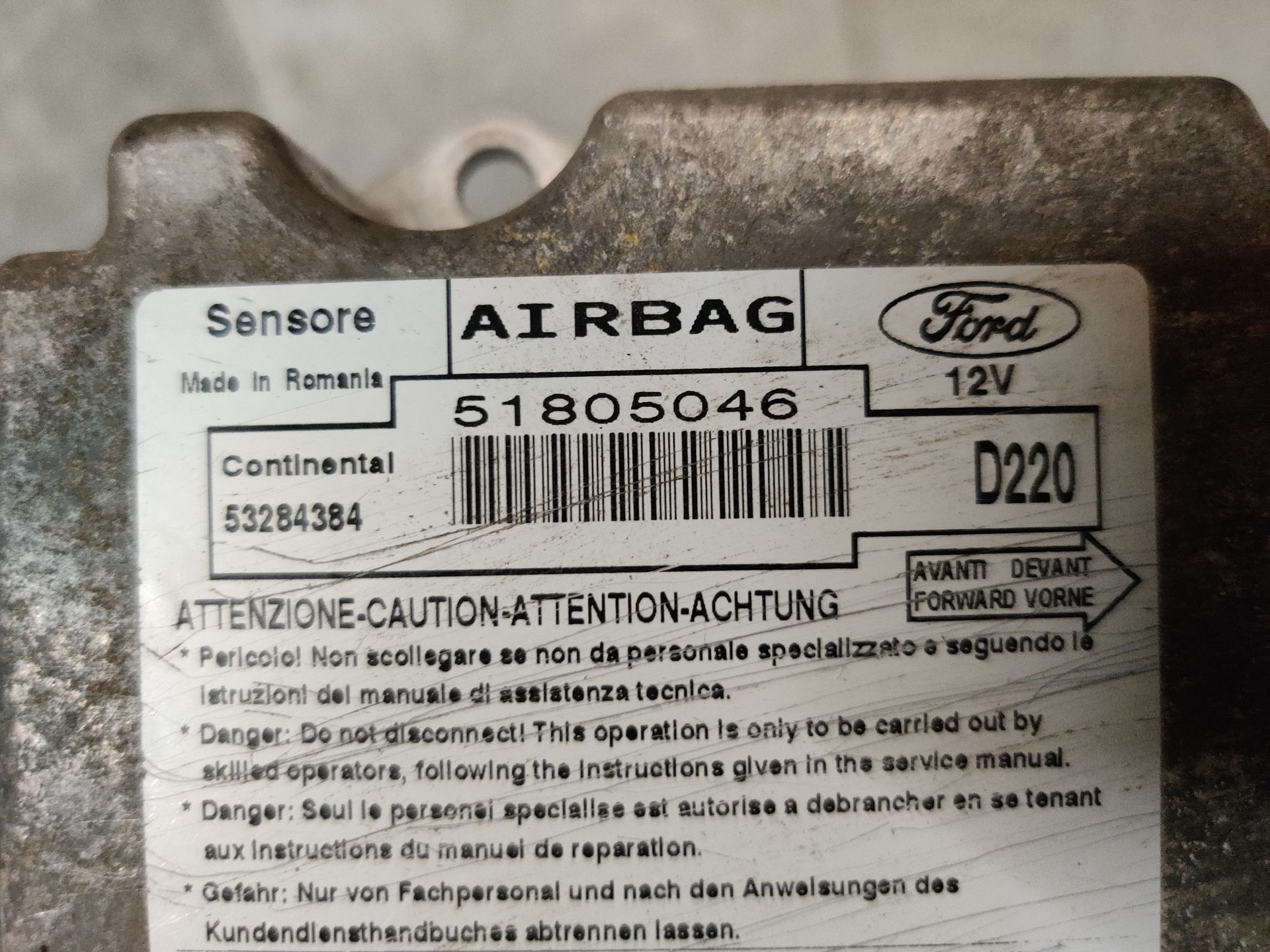 Ford Ka airbag computer van een 1.2 uit 2009