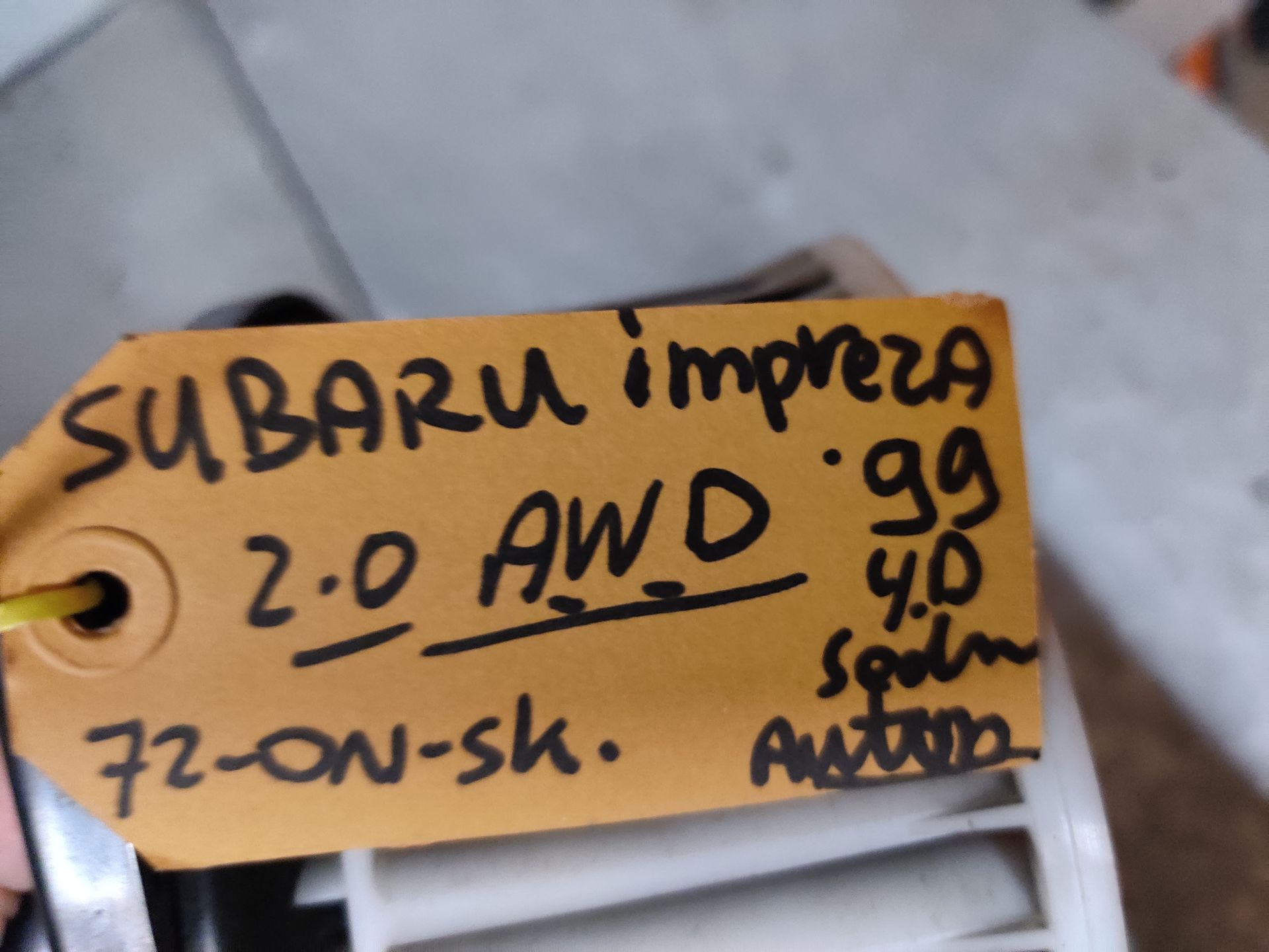 Subaru Impreza kachelmotor van een 2.0 AWD uit 1999, gebruikt.
