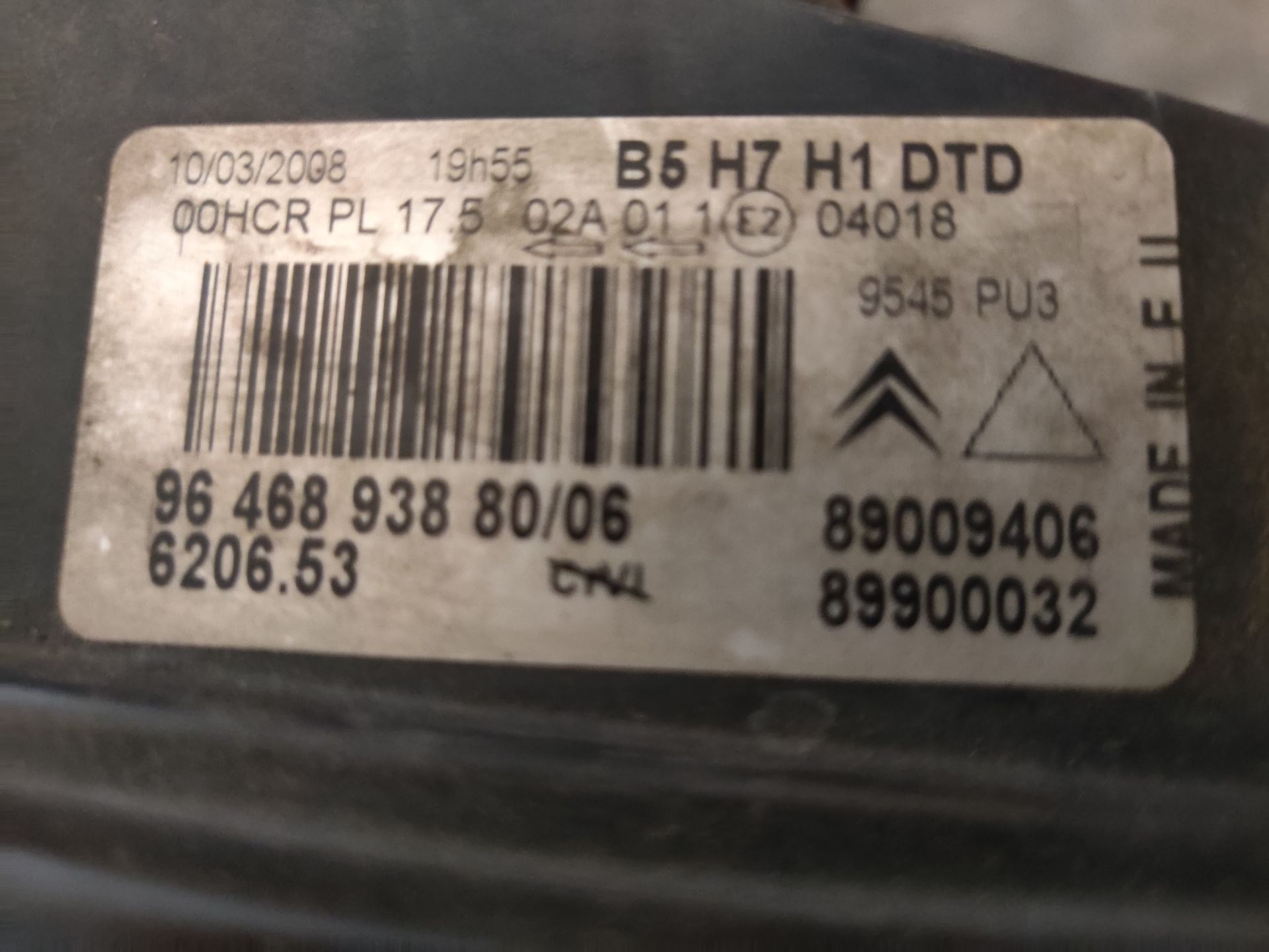 Citroen C4 rechter koplamp uit 2008