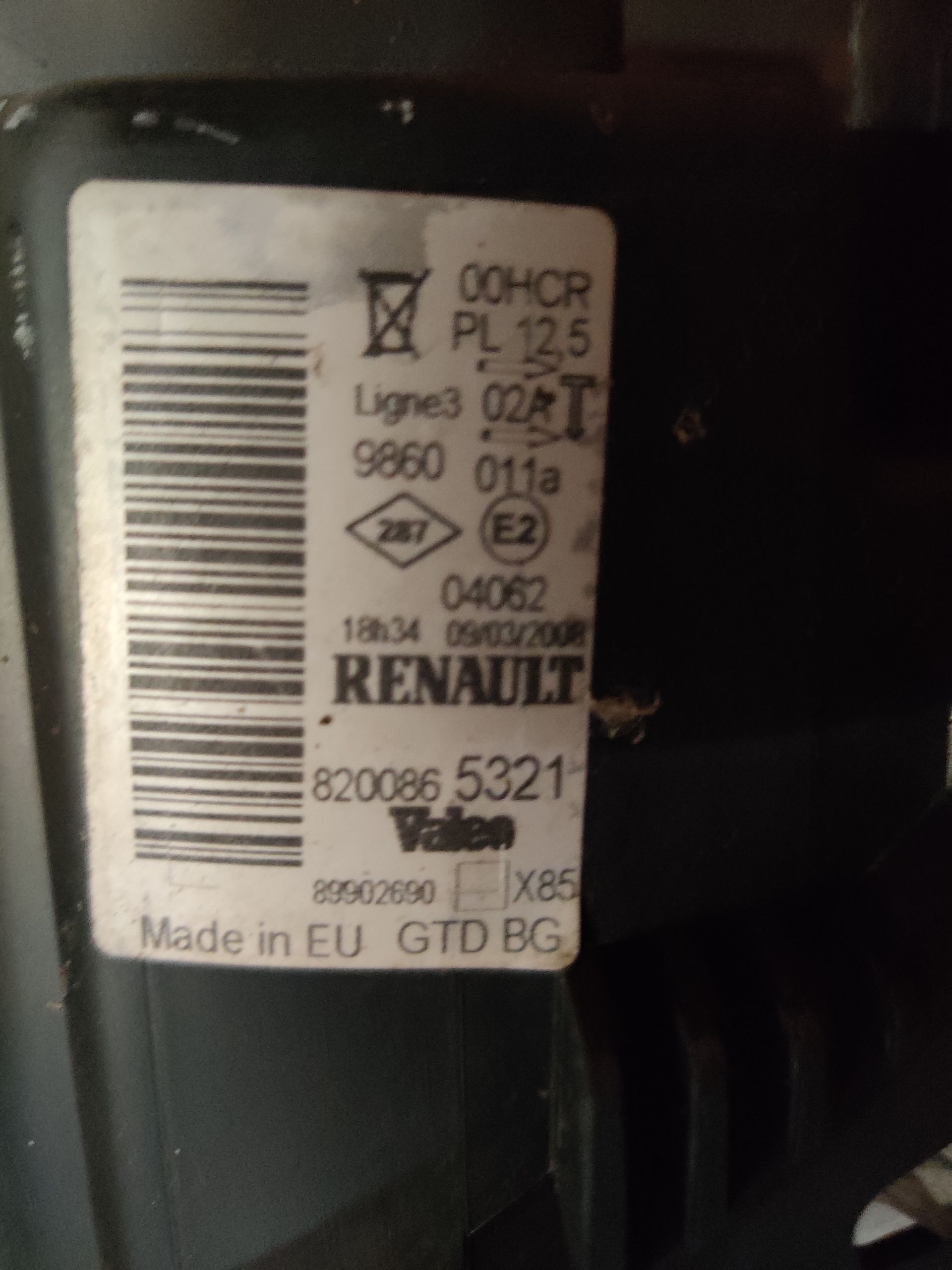 Renault Clio linker koplamp uit 2008