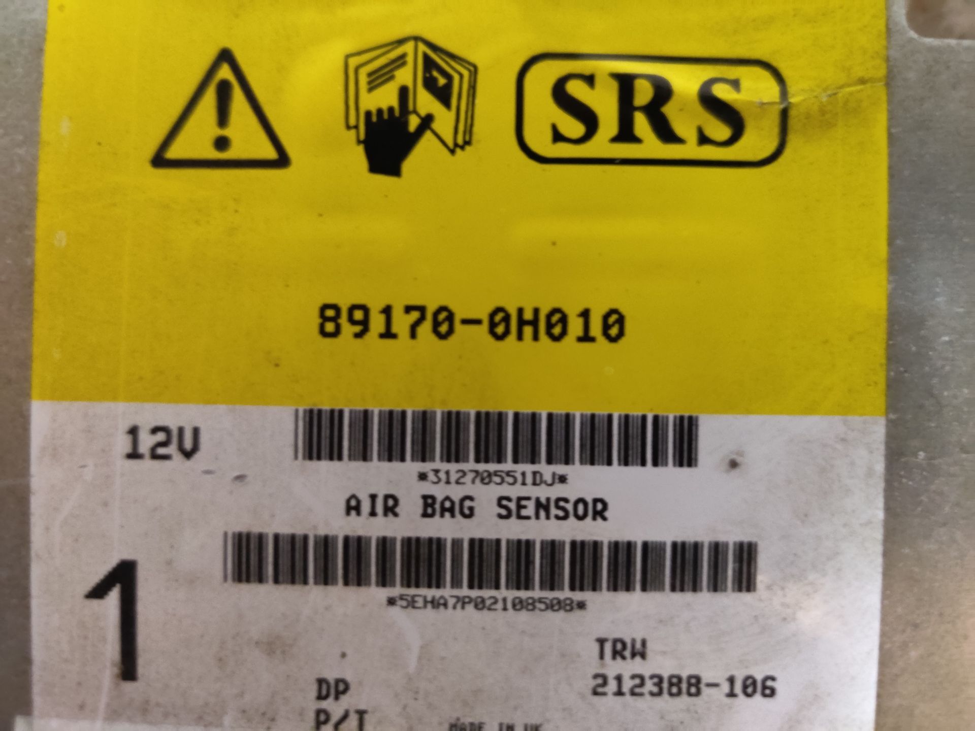 Citroen C1 airbagsensor uit 2007