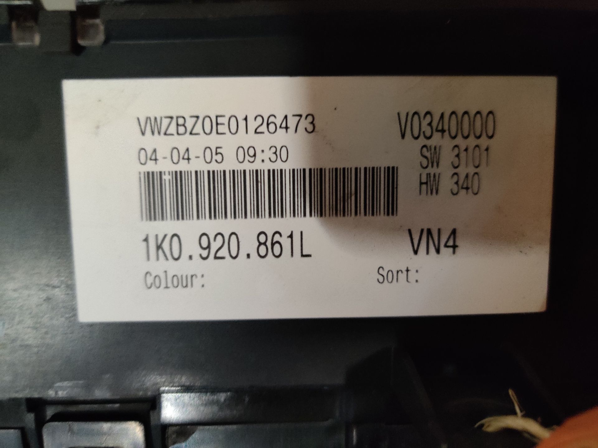 VW Golf 5 plus kilometerteller met toerenteller